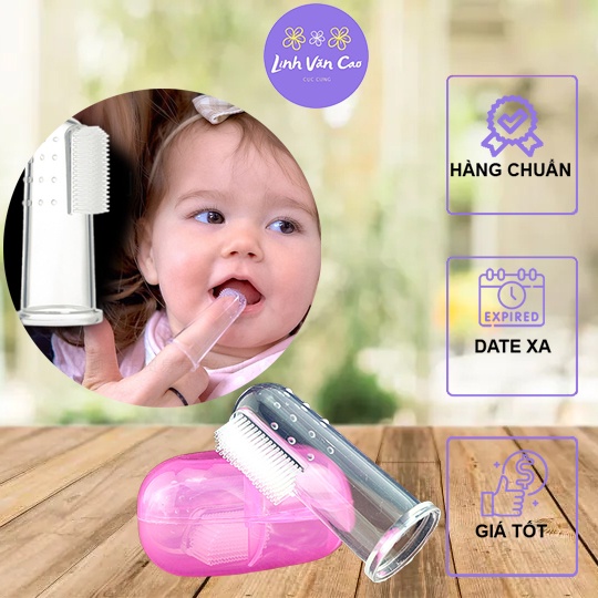 Tưa lưỡi silicon làm sạch răng miệng cho bé
