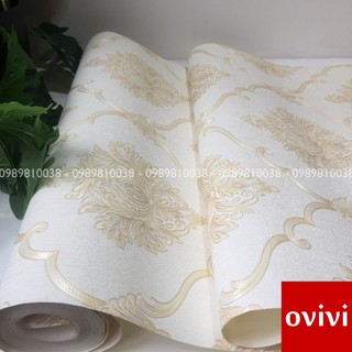 Giấy Dán Tường Lụa Siêu Dày Dán Bằng Keo Sữa Hoa Văn Nổi Cao Cấp Dán Phòng Ngủ Phòng Khách