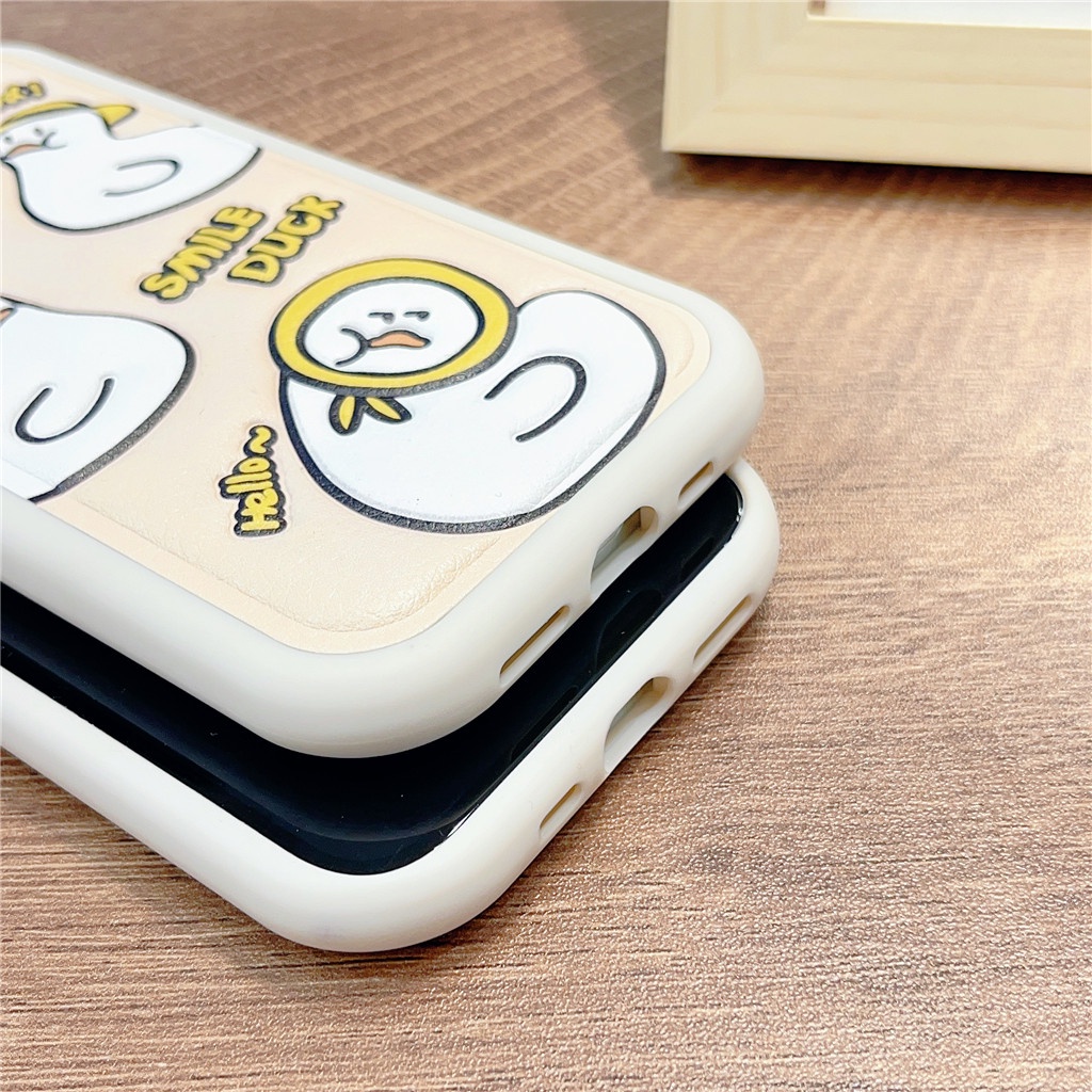 Ốp Điện Thoại Da Viền TPU Dẻo In Họa Tiết Hoạt Hình Dễ Thương Cho iphone 14 Pro Max 13 Pro Max 12 Pro Max