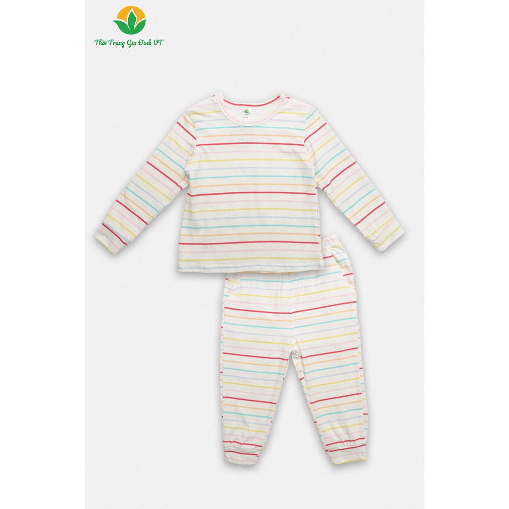 Bộ mặc nhà bé gái thu đông Việt Thắng, quần dài, áo dài tay, chất cotton - B70.2224