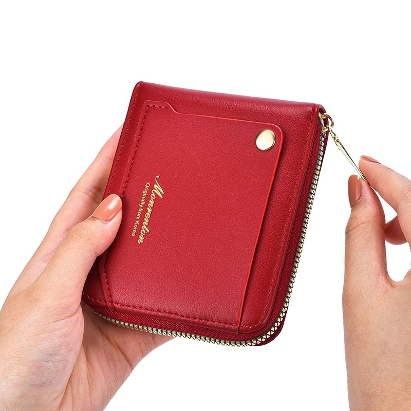 IELGY Ví Cỡ Lớn Phối Khóa Kéo Phong Cách Hàn Quốc Cho Nữ