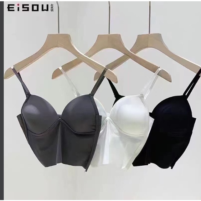 M47. Áo bra su trơn 2 dây croptop kiểu nữ đẹp sang chảnh 2023 có sẵn mút ngực