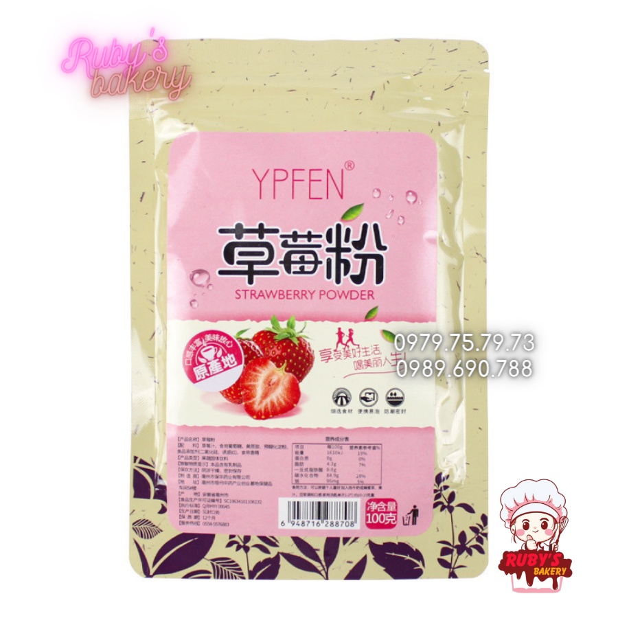 Bột trái cây Đài Loan YPFEN 100g _ Bột Dâu/ Việt Quất/ Xoài/ Khoai môn/Trà xanh/Sầu riêng