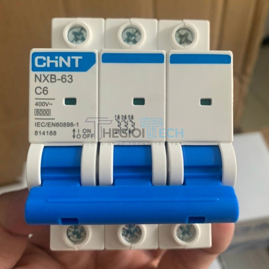 Cầu dao tự động ChinT NXB-63 3 pha 3P 1A, 2A, 3A, 4A, 5A, 6A, 10A, 16A, 20A, 25A, 32A, 40A, 50A, 63A - NXB-63 3P 25A
