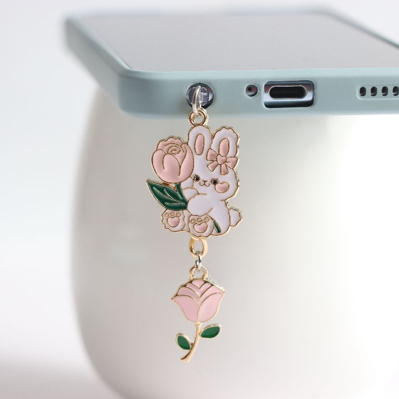 Nút Cắm Chống Bụi Cho Cổng Sạc Điện Thoại Di Động Hình Thỏ Hoạt Hình Dễ Thương