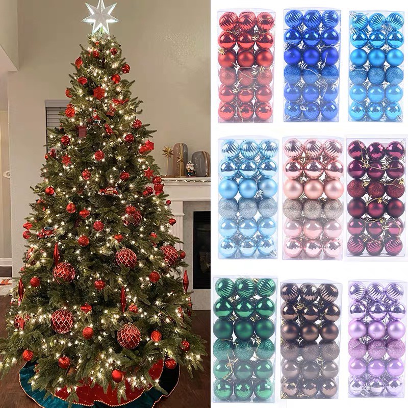 Hộp 24 quả châu trang trí noel 3cm - NHIỀU MÀU TỰ CHỌN