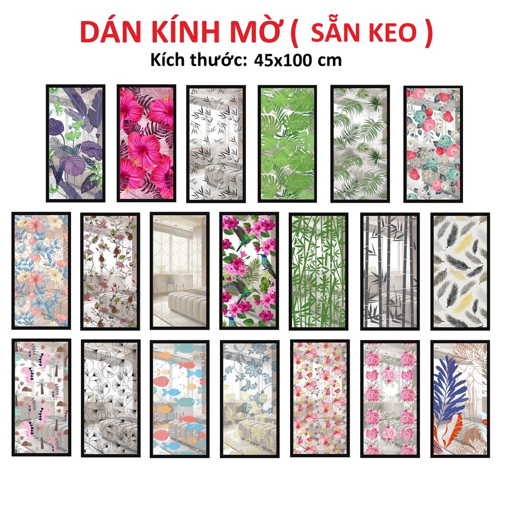 DECAL DÁN KÍNH (sẵn keo HTĐ), hạn chế vùng nhìn - KT ( 45x100 ) cm - Loại2Lớp