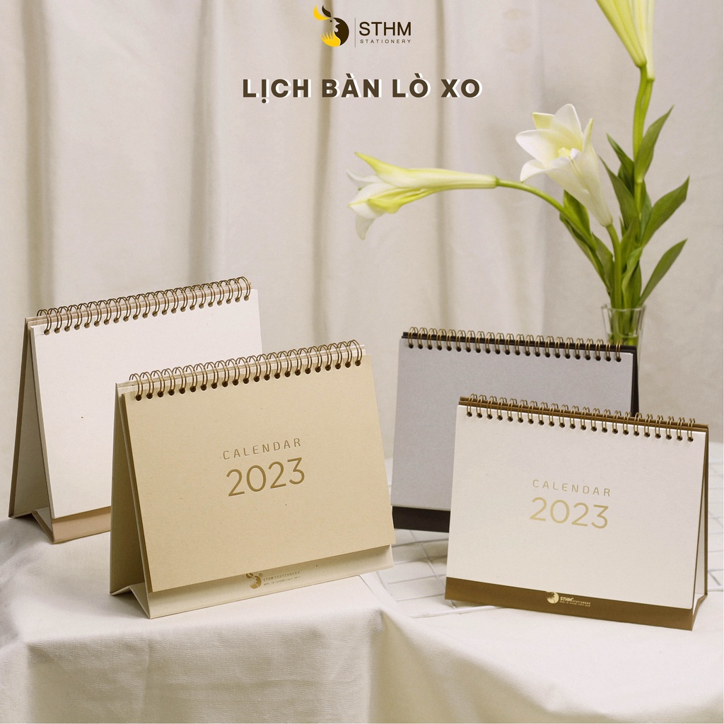 - Lịch bàn lò xo 2023 - Có lịch âm dương và checklist - Giấy mỹ thuật cao cấp