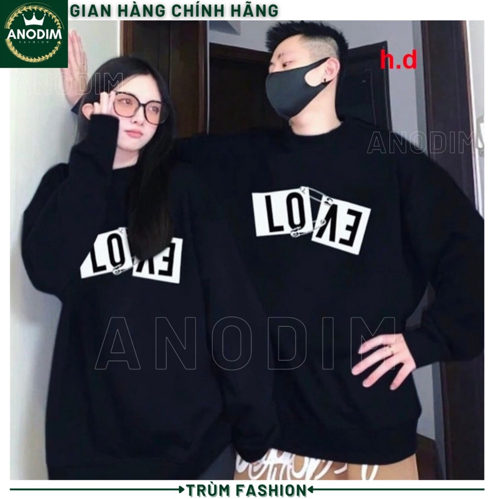 Áo Thun tay Dài Cổ Tròn LOVE Siêu Đẹp, Áo Nỉ Cotton Cặp Đôi Unisex