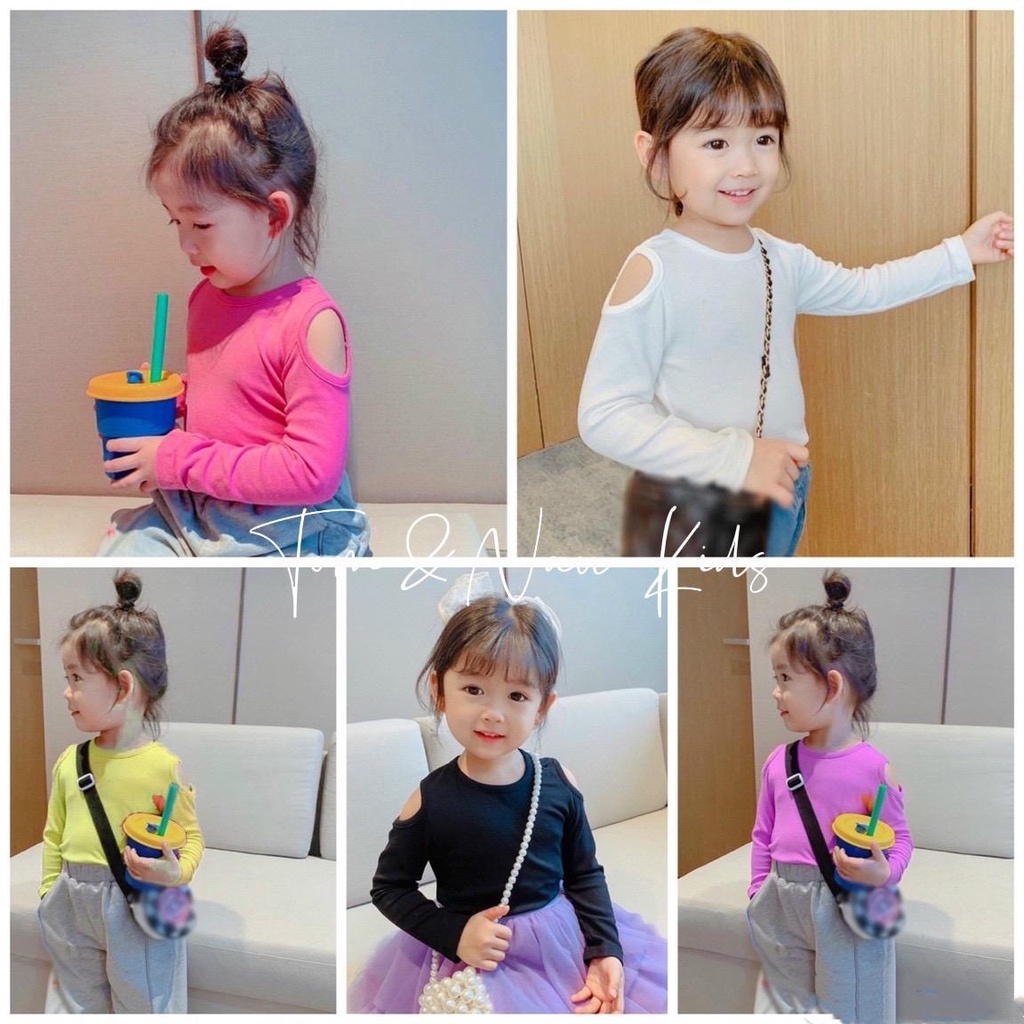 (Size 8-26Kg)- AODAITAYKHOETVAI-(9-28KG)- Áo dài tay khoét bé gái siêu đáng yêu