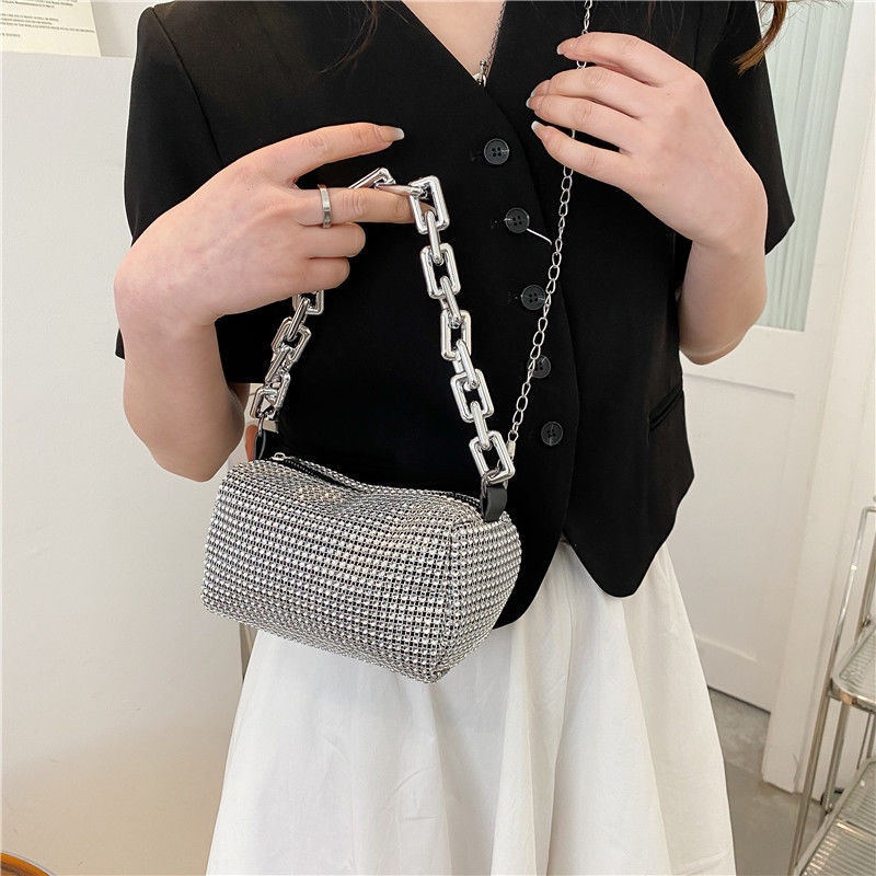 Mischa Túi Xách Đeo Chéo Một Bên Vai Đính Đá Kim Cương Toàn Diện Thời Trang Dễ Phối Đồ