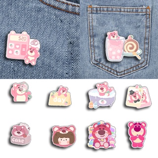 Huy hiệu gấu lotso thỏ stella cáo lina HHI9 cài áo hoa cúc GD balo sticker túi đeo hoạt hình dễ th