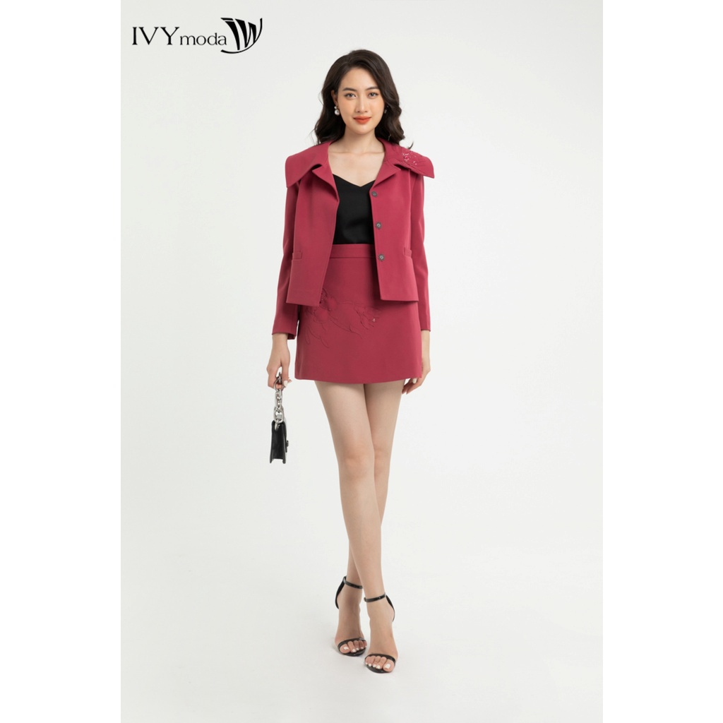 Áo khoác nữ đính hoa nổi IVY moda MS 67B9163