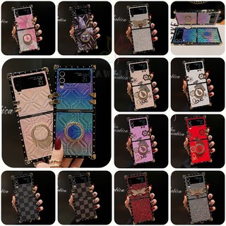 Ốp Điện Thoại Nắp Gập Chống Sốc Có Vòng Đỡ Hình Vuông Cho Samsung Galaxy Z Flip 4 Z Flip 3 Z Flip 4 Flip 4 Z Flip 3