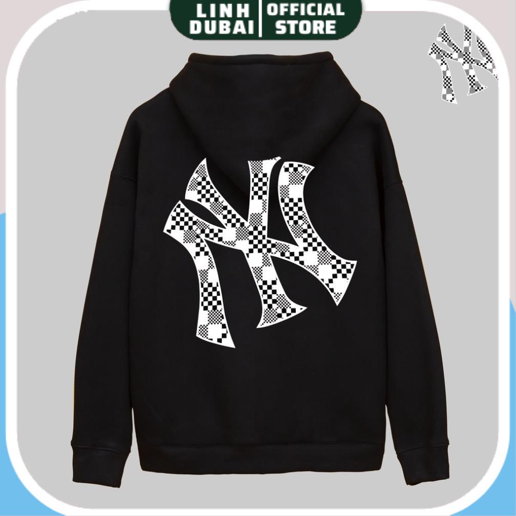 Áo nỉ hoodie MLB Ô VUÔNG đen trắng A-Z shop , áo nỉ bông unisex nam nữ SALE 60%