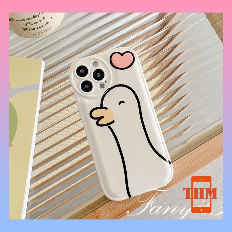 Ốp Điện Thoại Mềm Hình Vịt Dễ Thương Cho Iphone 14 13 12 11 pro Max X XR XS Max 8 7 Plus-5014