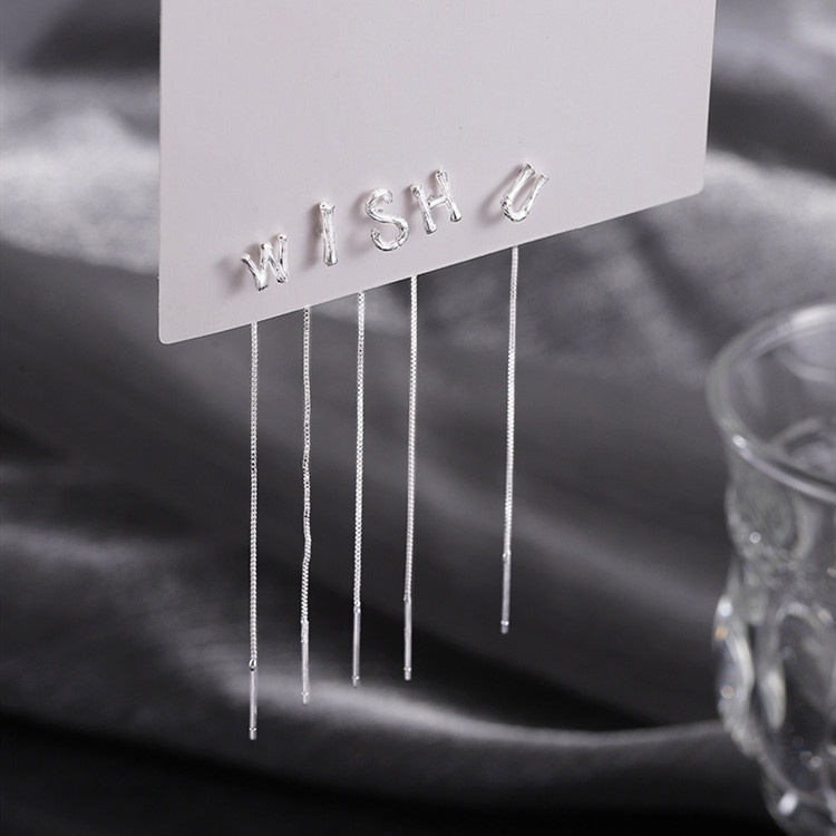 Khuyên Tai Bạc Sterling Hình Dòng Chữ Phong Cách Mới Đơn Giản Cá Tính G110 Dành Cho Bạn Nữ