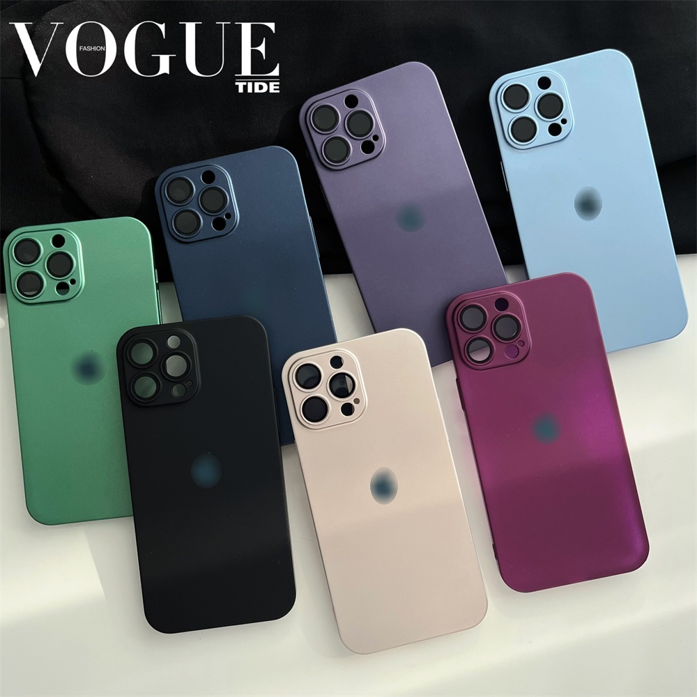 Ultra Ốp Điện Thoại PC Cứng Siêu Mỏng Bề Mặt Nhám Có Logo Bảo Vệ Ống Kính Máy Ảnh Cho IPhone 14 13 12 Pro Max 11 14 Pro