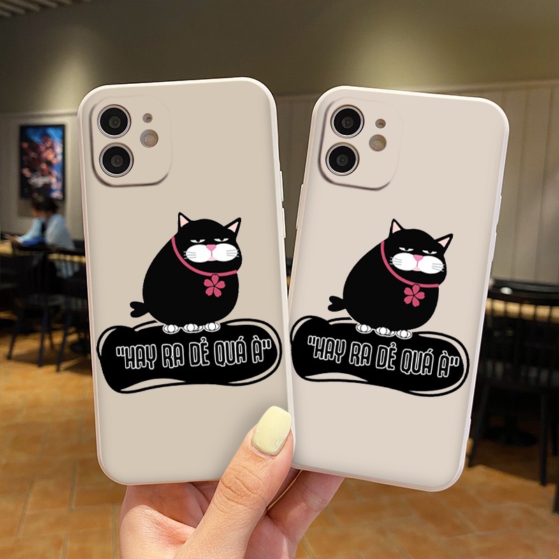 Ốp vuông iphone bảo vệ cam mèo đen ra dẻ ngộ nghĩnh cho 6/6splus/7/7plus/8/8plus/x/xr/xs/11/12/13/14/pro/max/plus/