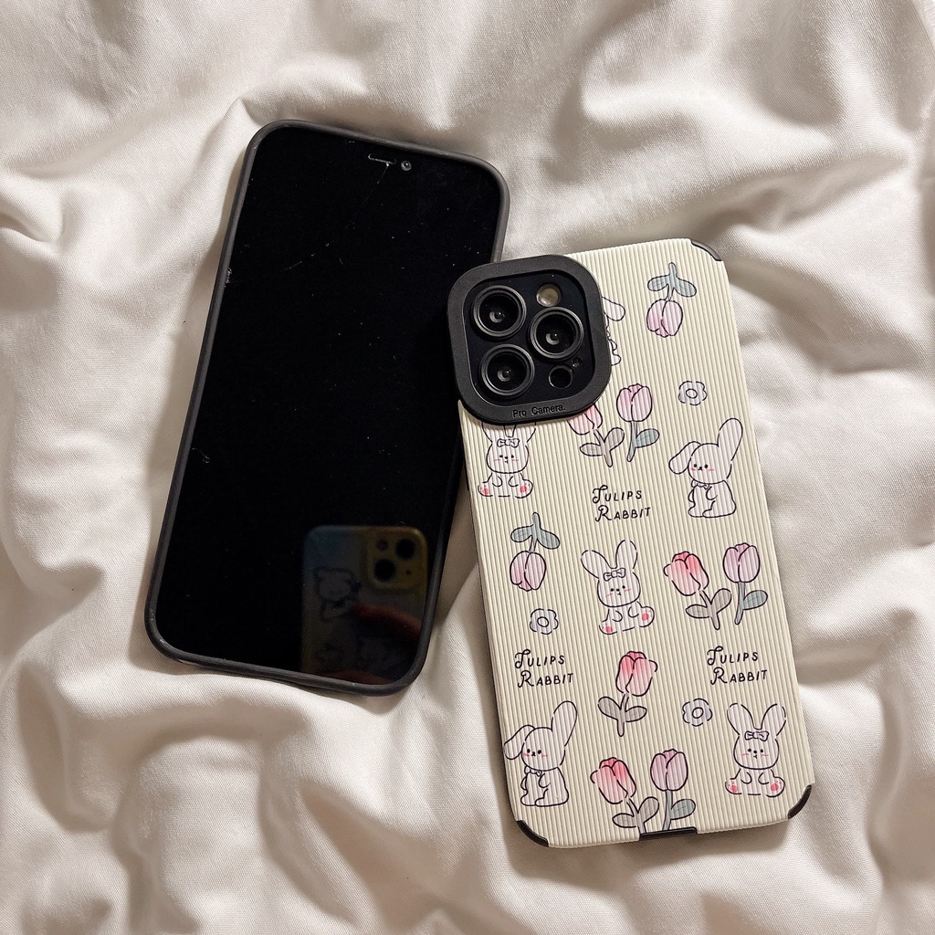 Ốp lưng OPPO A77 A57 A78 A53 A92 A12 A12E A3S A5 A9 2020 A31 F9 F11 A3 F7 Youth A92 A52 A8 A83 A7 A32 A33 A8 A53S RENO 3 5 6 7Z 8Z 4G 5G Điện thoại Vỏ silicon mềm Vỏ hộp thỏ hoa dễ thương