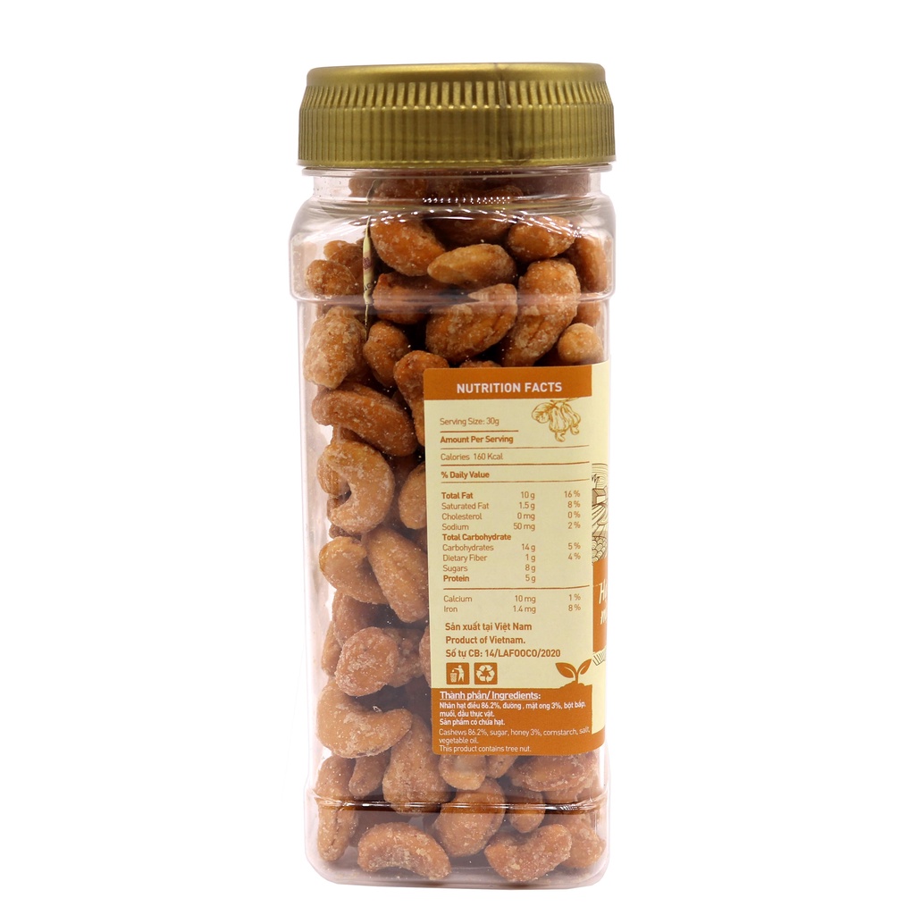 Hạt Điều Mật Ong 270g LAFOOCO Honey roasted cashew nuts