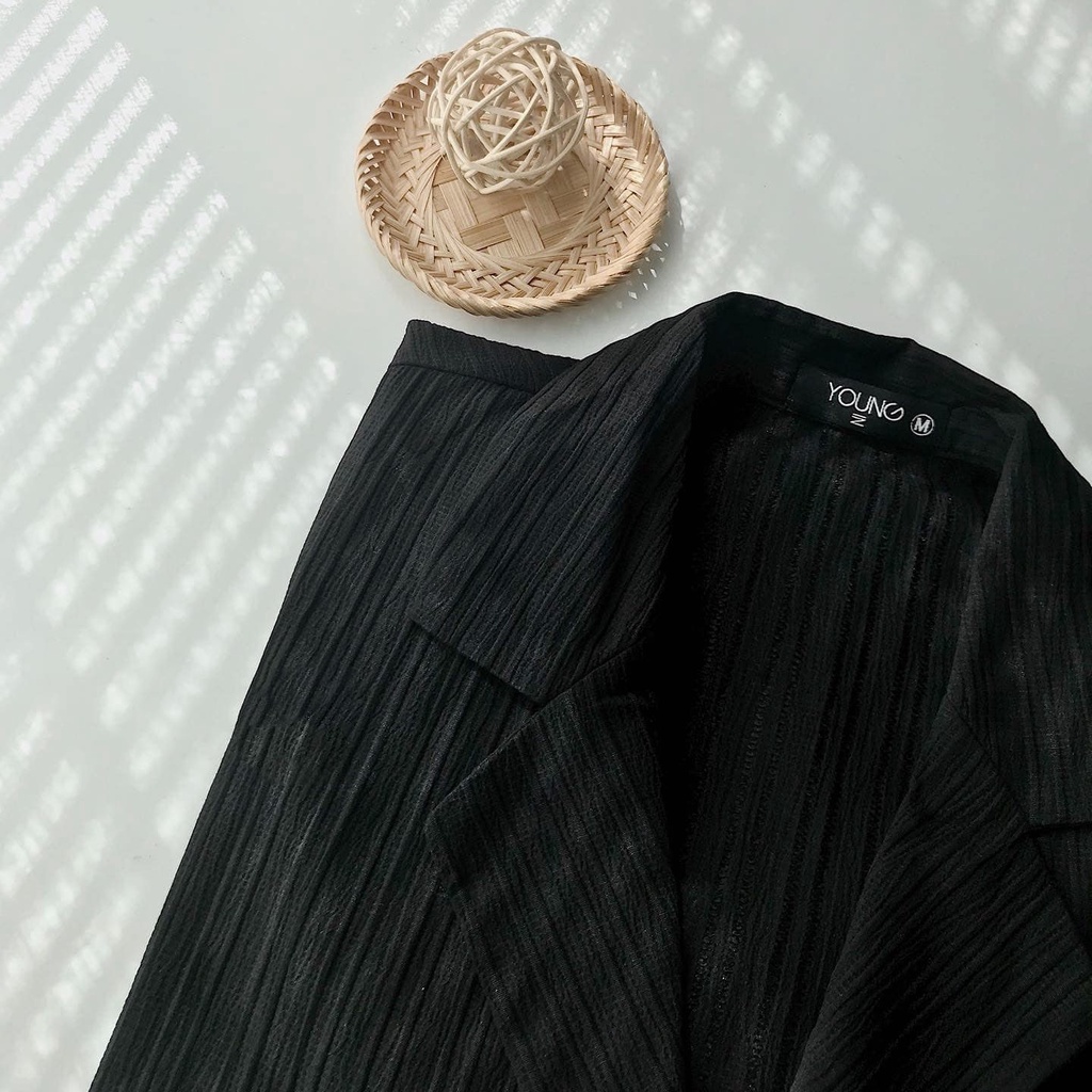 Set Đồ Nữ Đi Chơi JEM CLOSET Chất Gân Xốp Thiết Kế Dáng Blazer Phong Cách Cá Tính GAIO 8146