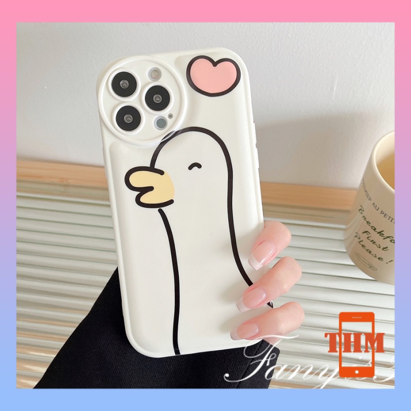 Ốp Điện Thoại Mềm Hình Vịt Dễ Thương Cho Iphone 14 13 12 11 pro Max X XR XS Max 8 7 Plus-5014