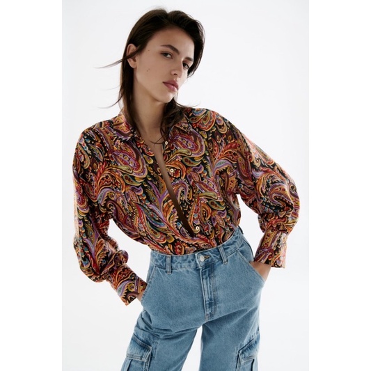 Sơ mi hoạ tiết ZARA AUTH Size S