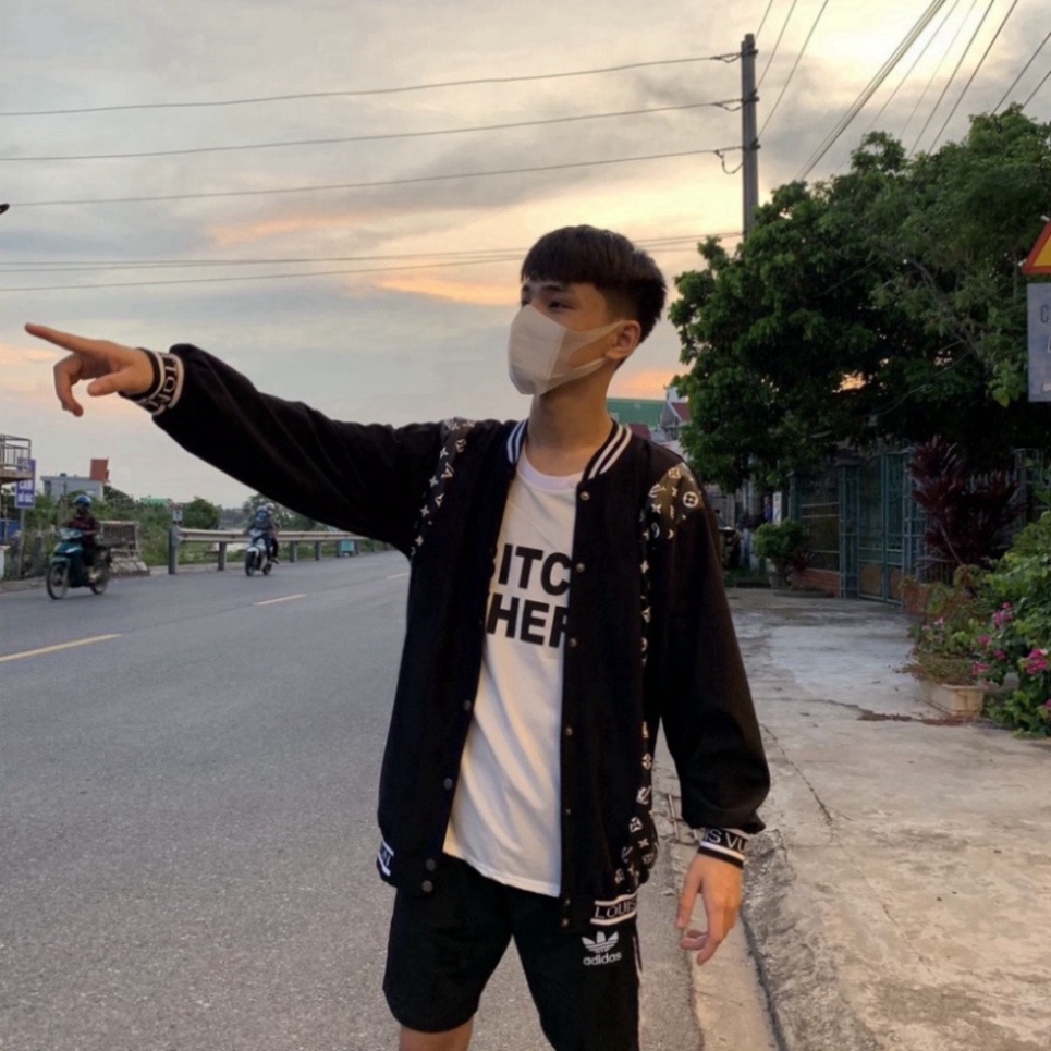 Áo Bomber , Áo Khoác LV Phối Nỉ Tay Da Phong Cách Hàn Quốc Hot 2021