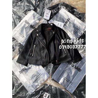 Áo Khoác Da Bé Trai & Bé Gái Biker Đen ZR
