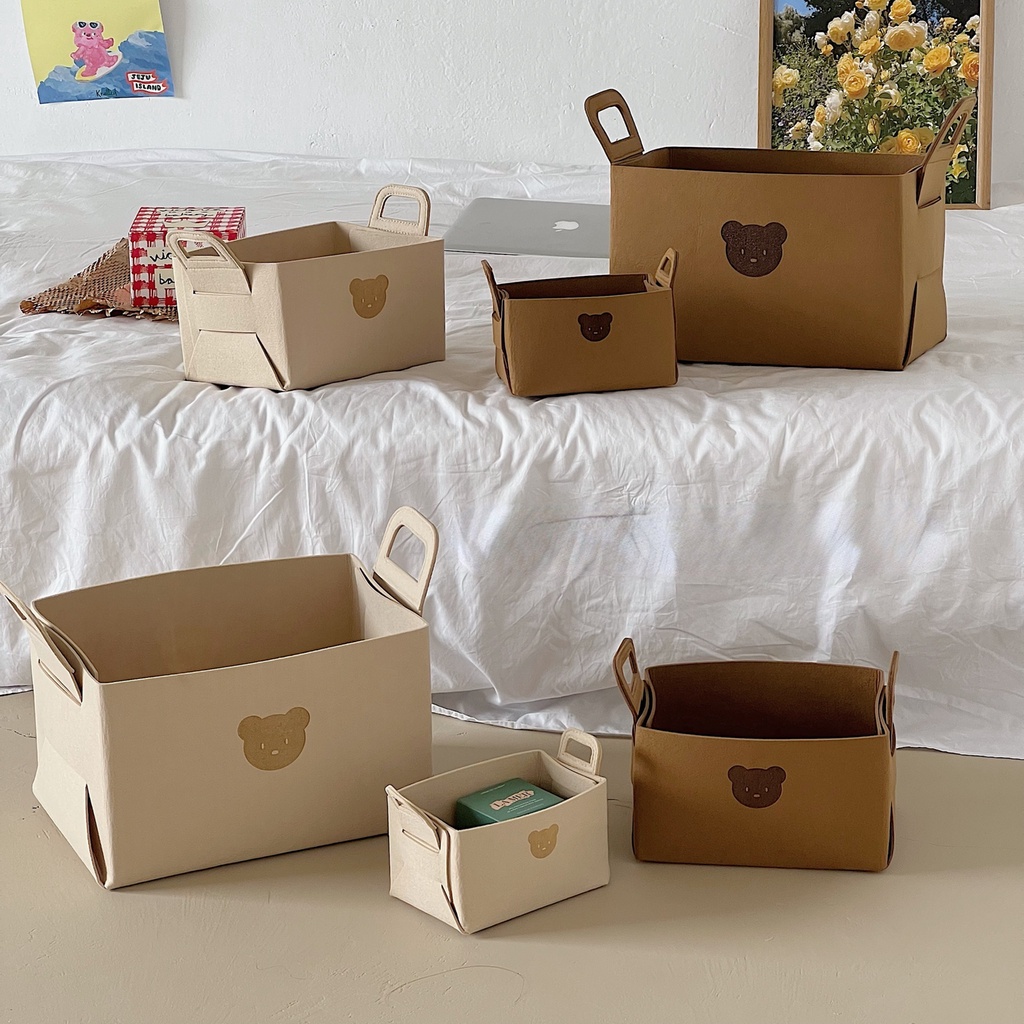 Set 3 Giỏ Đựng Đồ Chơi / Đồ Ăn Vặt / Sắp Xếp Gọn Gàng Để Bàn Kích Thước Nhỏ Gọn