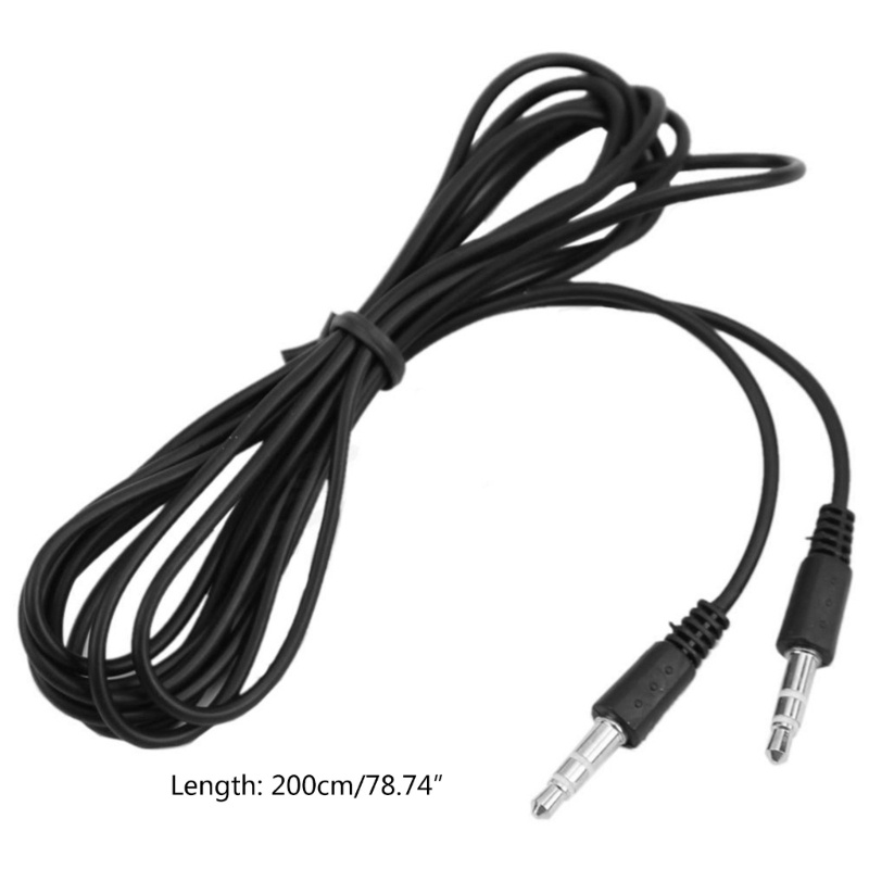 Dây Cáp Phụ Trợ 3.5mm Male Sang Male Dài 2m Aux Cho Loa Xe Hơi / Nhà Cửa Màu Đen