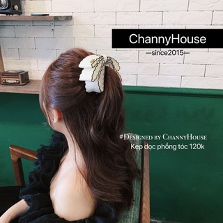 Kẹp dọc phồng tóc nơ 3 lớp mix logo cao cấp - Cặp tóc phồng có size cốt cặp phù hợp mọi loại tóc