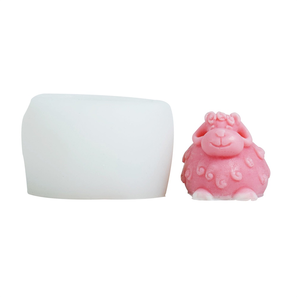Khuôn Làm Nến / Xà Phòng Hình Chú Cừu 3D Bằng Silicone DIY