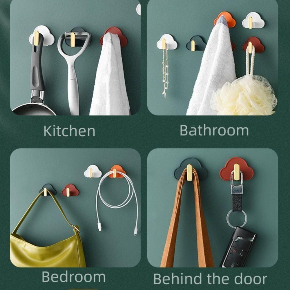 SUENIN Bộ 4 Móc Treo Quần Áo Gắn Tường Trang Trí