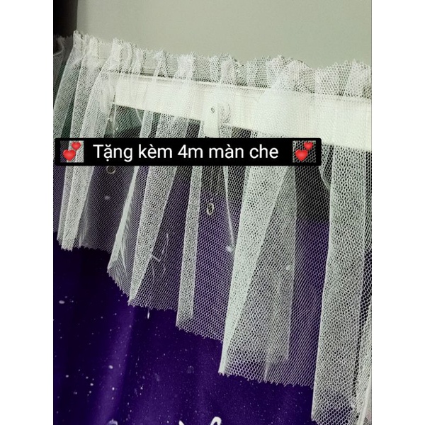 Combo Rèm trượt giường tầng kí túc xá cho cả 2 tầng, che 3 mặt cản sáng 95%