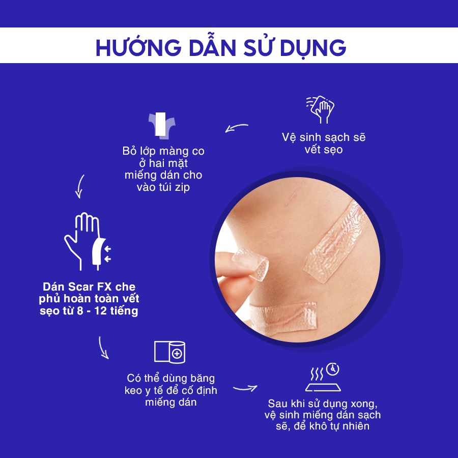 Miếng dán xóa mờ sẹo phẫu thuật ngực treo sa trễ REJUVASKIN Scar FX Breast Piece