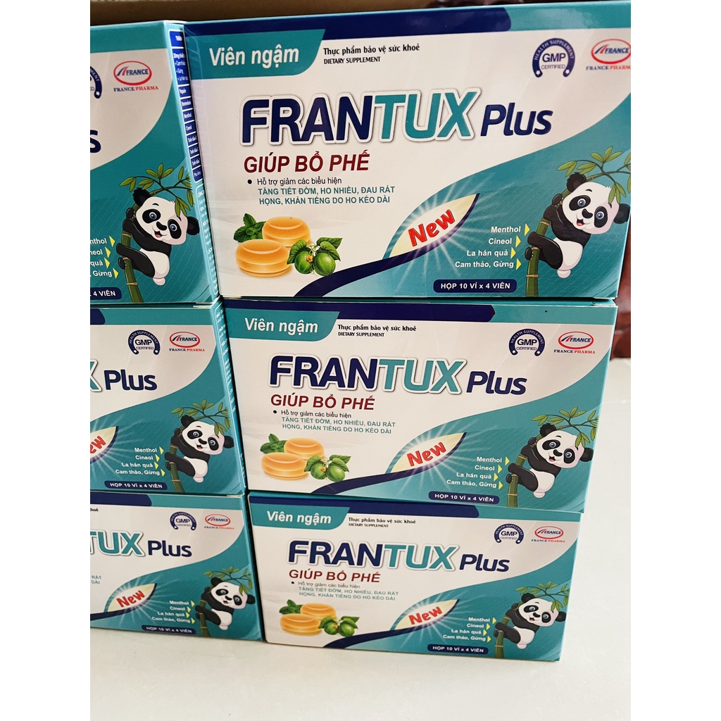 Viên ngậm thảo dược FRANTUX Plus giúp giảm ho, long đờm, bổ phế. Hộp 40 viên