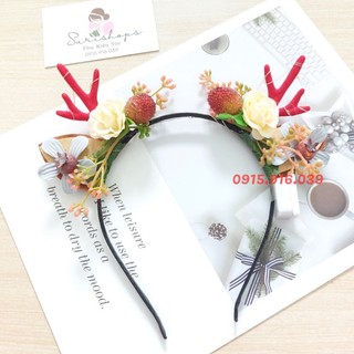 Cài tóc giáng sinh bờm tóc noel có đèn