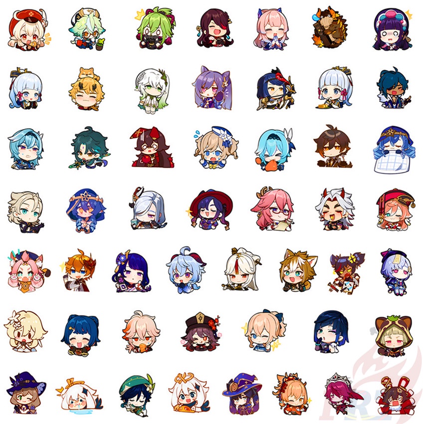 50 Cái / Bộ ❉ Q Genshin Impact Series 03 Nhãn Dán ❉ Sticker Dán Chống Thấm Nước Họa Tiết Doodle Hợp Thời Trang