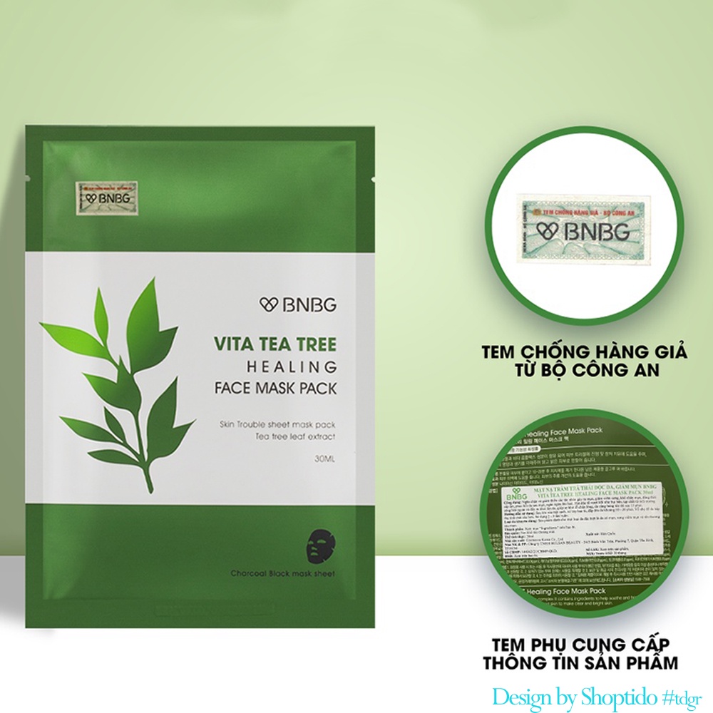 Mặt nạ tràm trà BNBG Vita Tea Tree Healing Face Mask Pack 30ml NPP Tiod88