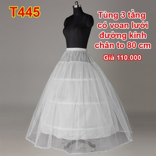 Tùng cô dâu ba tầng có lớp voan ngoài hàng nhập