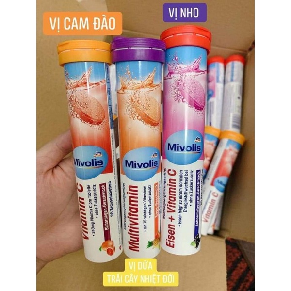 Viên C sủi Đức Mivolis (ống 20 viên)