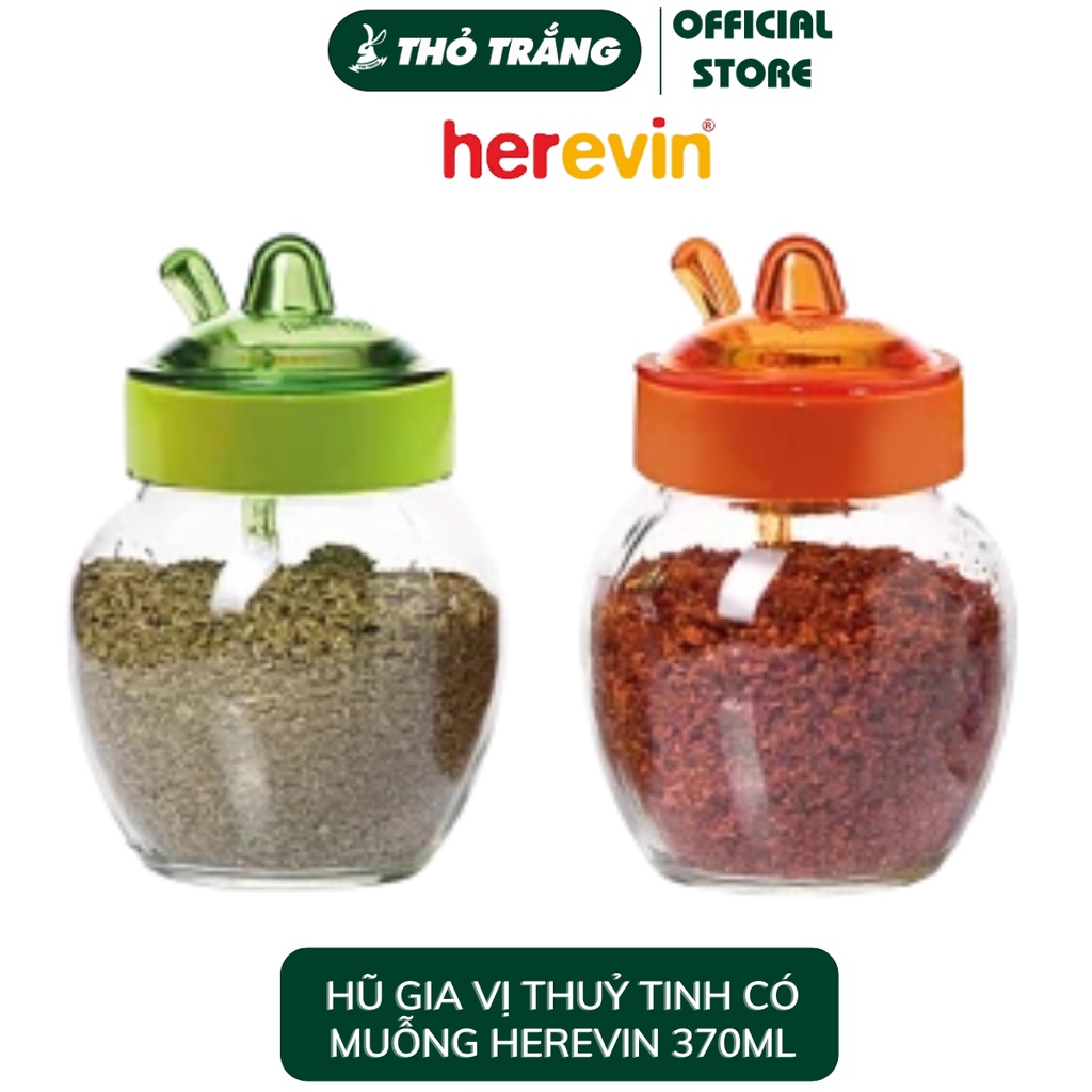 Hũ Lọ Gia Vị Thủy Tinh Tròn Herevin - Nhiều Dung Tích (Giao Màu Ngẫu Nhiên)