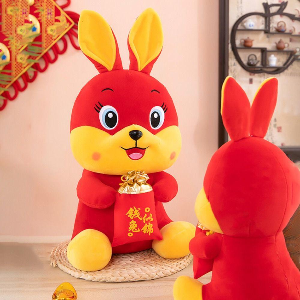 Thú Nhồi Bông Hình Thỏ Phong Cách Trung Hoa Mềm Mại