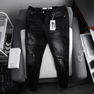 Quần jean nam denim ôm côn màu đen xám bò co giãn slimfit ôm nhẹ hàng xuất khẩu