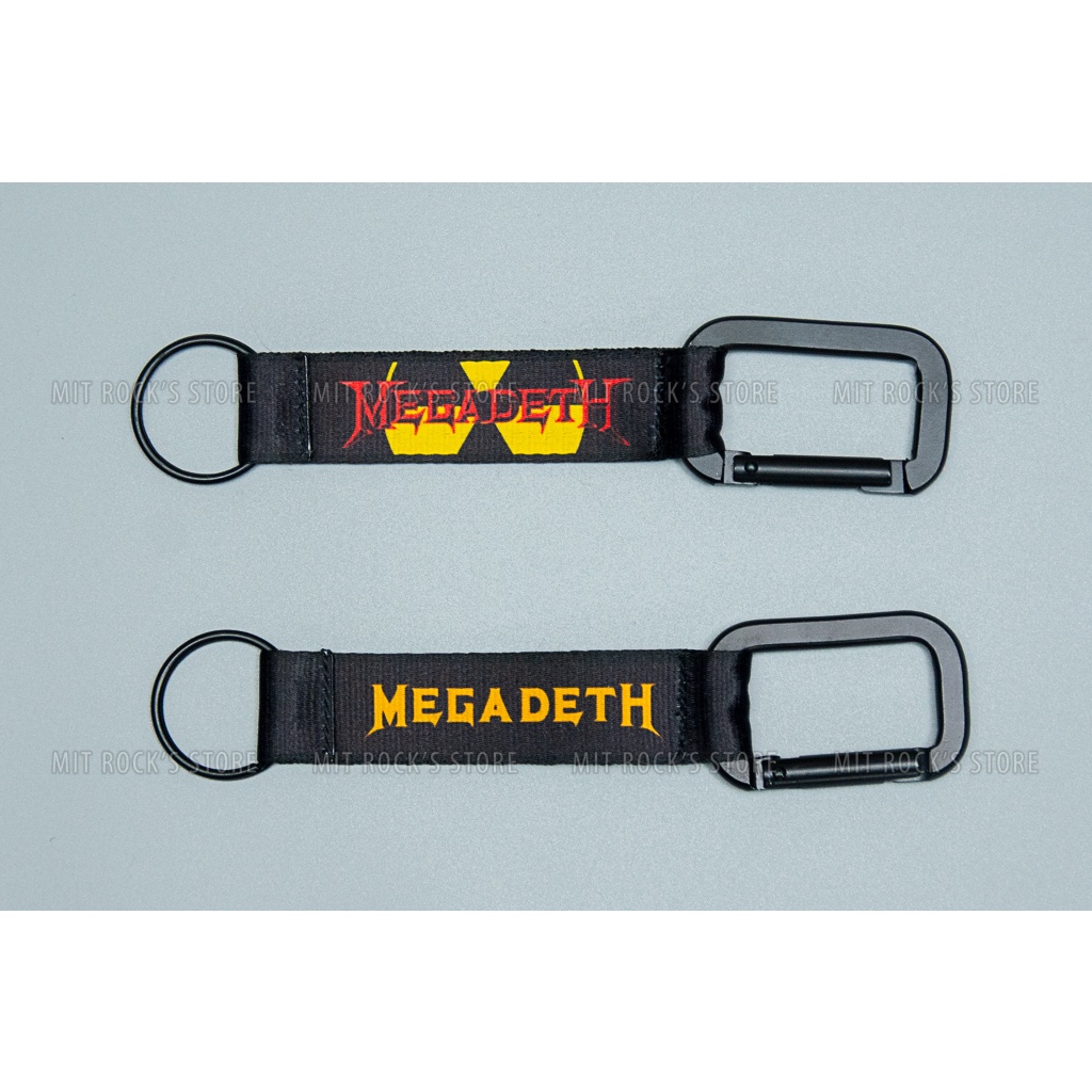 Móc khoá Megadeth - Móc khoá Carabiner - Móc khoá treo hình ban nhạc rock - Móc khoá cài - Móc khoá 