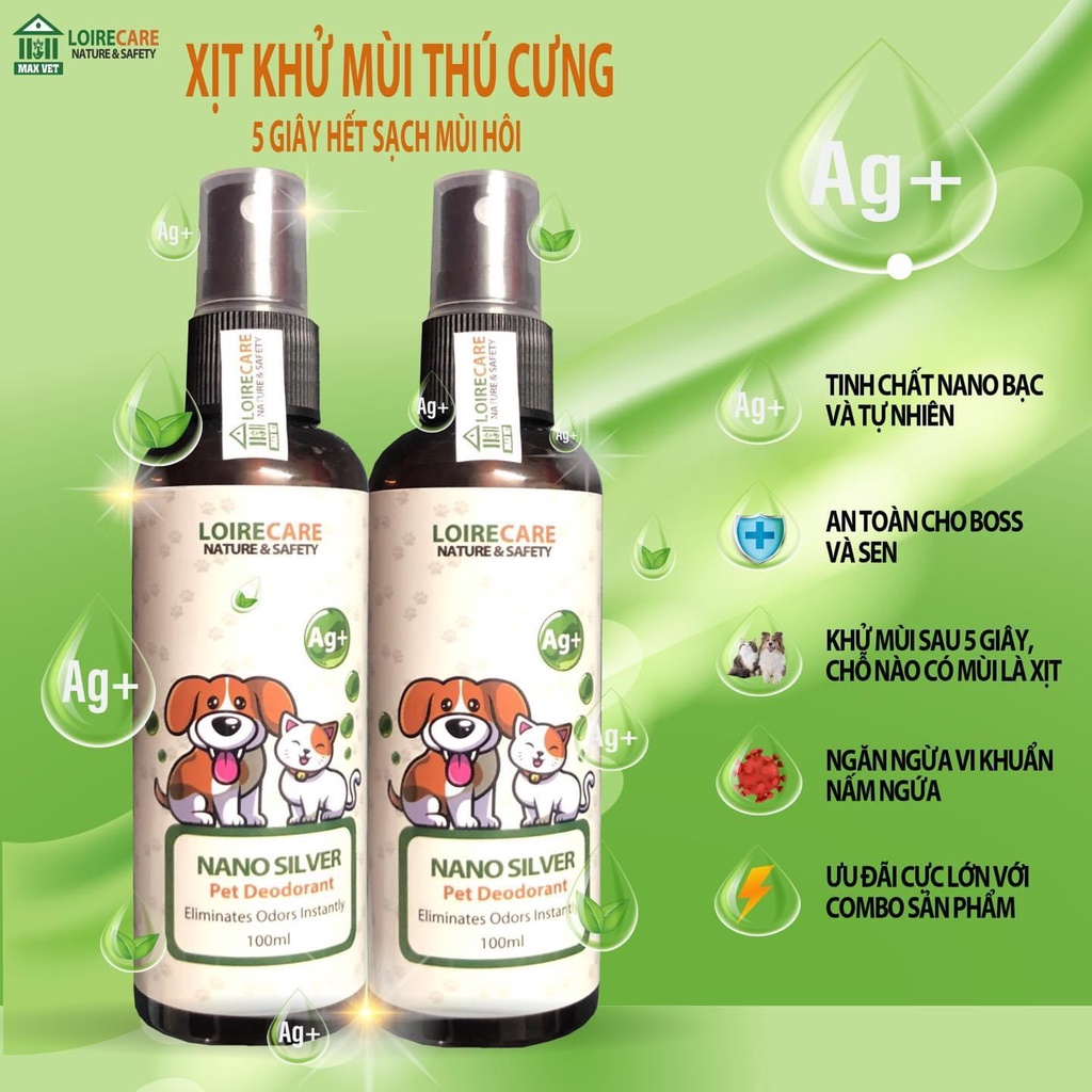 Xịt Khử Mùi Hôi Chó Mèo, Xịt Kháng Khuẩn Nano Bạc, Xịt Khử Mùi Chuồng Trại, Chậu Cát Boss City