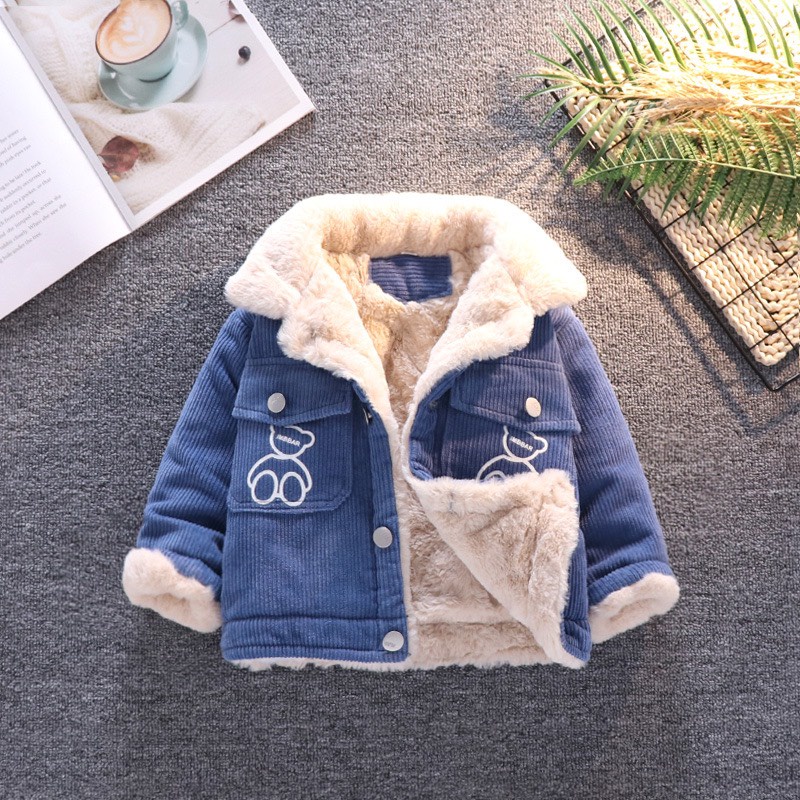 Áo Khoác Nhung Lót Lông Cho Bé Trai _ Bé Gái Từ 7-27kg Có Mùa Đông Ấm Áp MINKYSUN