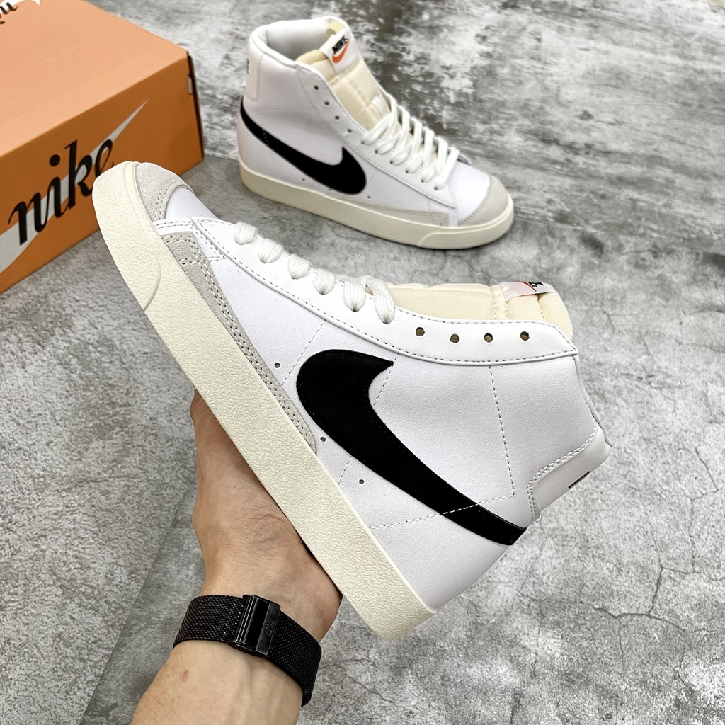 BEST QUALITY - Giày Sneaker Cổ Cao Blazer Mid 77 " Vintage " White/Black